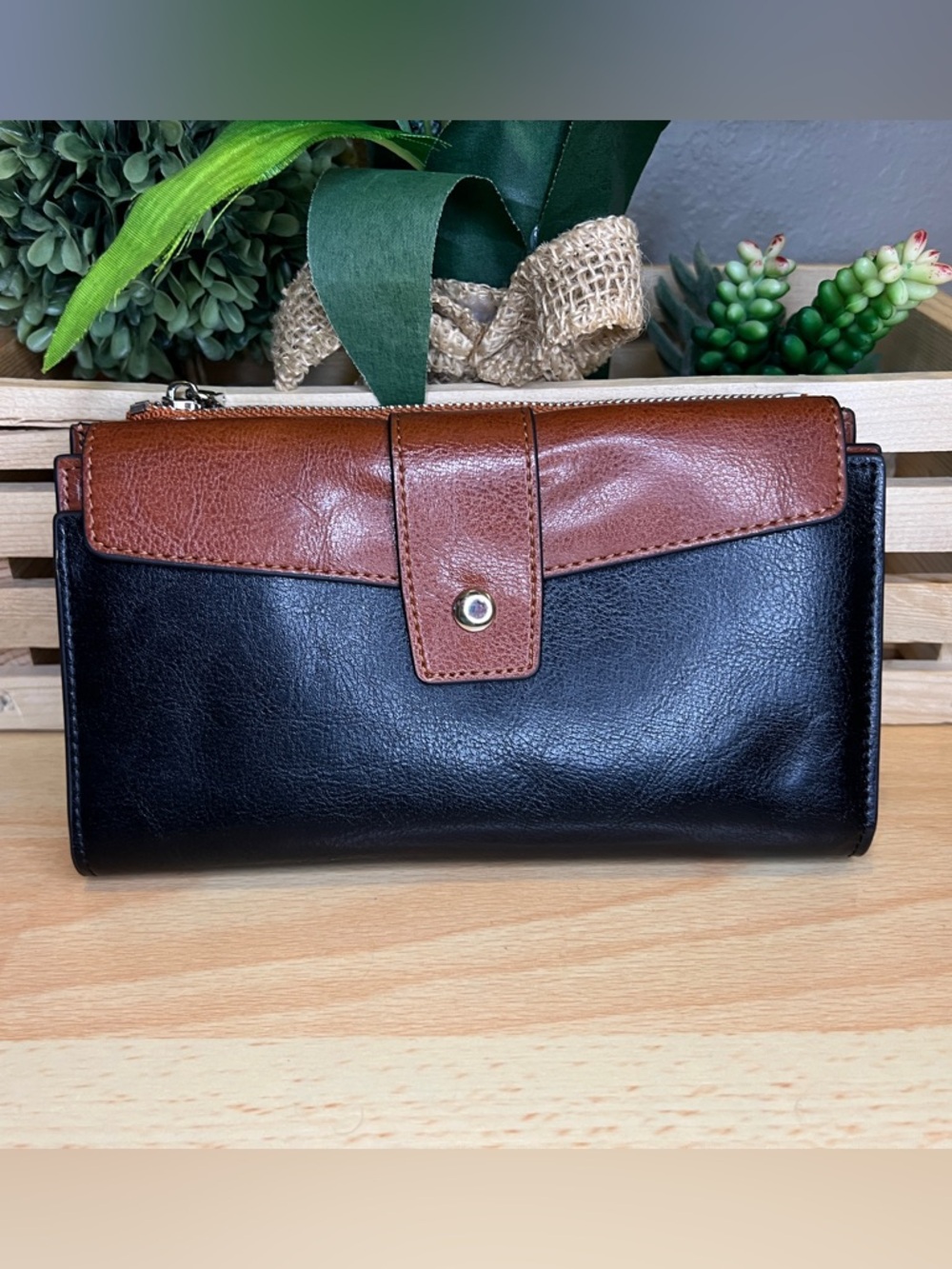 Bostanten Brown/Black Leather Wallet